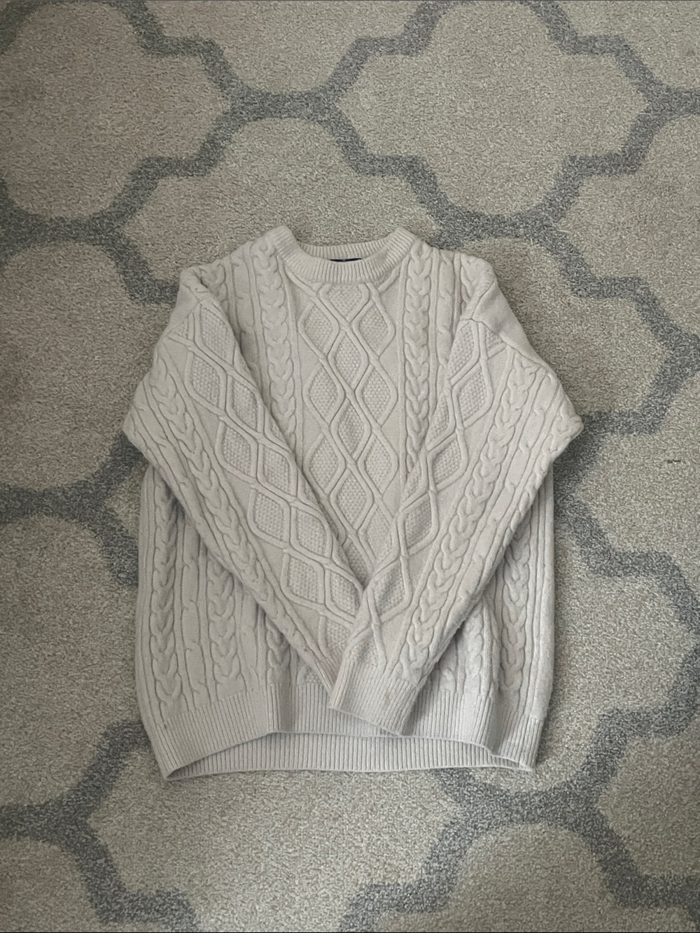 Aelfric Eden Cream Cable Knit Crewneck Sweater